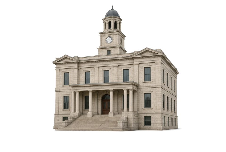 Illustration (not a photograph) of Jackson County Courthouse, Jackson
