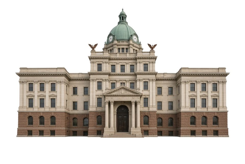 Illustration (not a photograph) of Martin County Courthouse, Fairmont