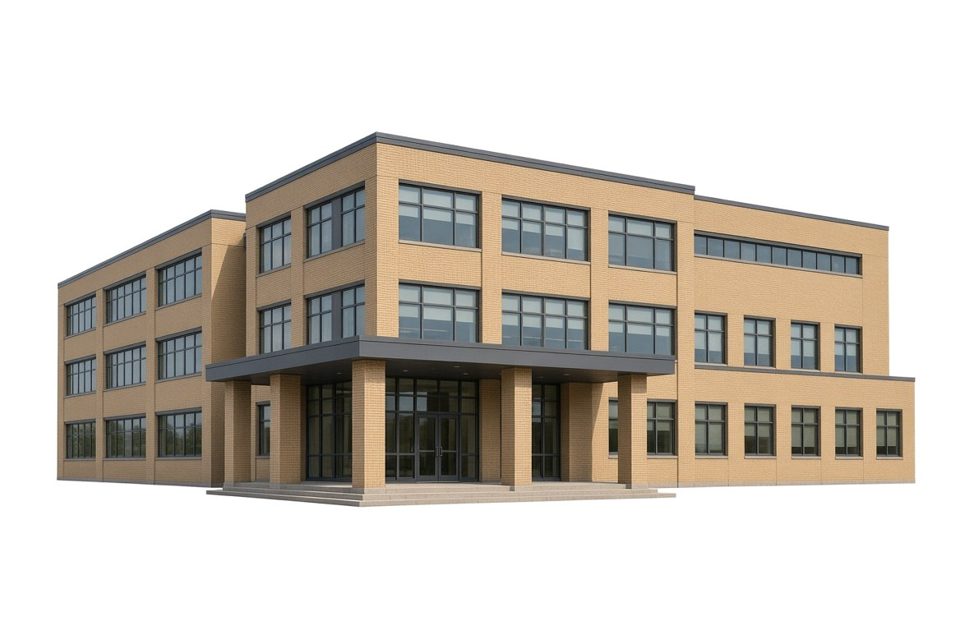 Illustration (not a photograph) of Nicollet County Government Center, St Peter