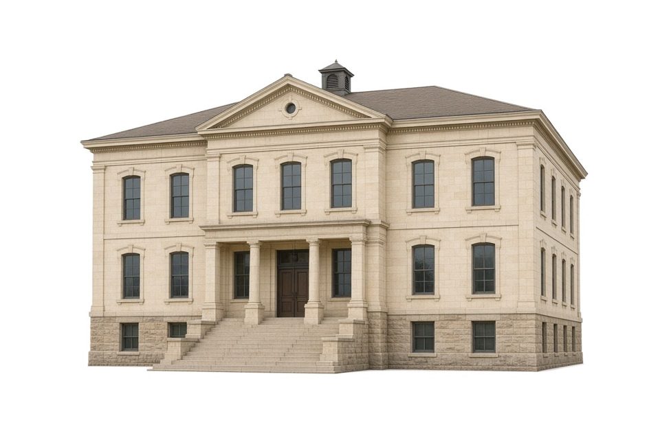 Illustration (not a photograph) of Wabasha County Courthouse, Wabasha