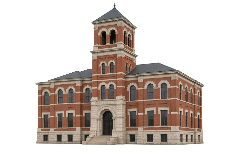 Illustration (not a photograph) of Waseca County Courthouse, Waseca