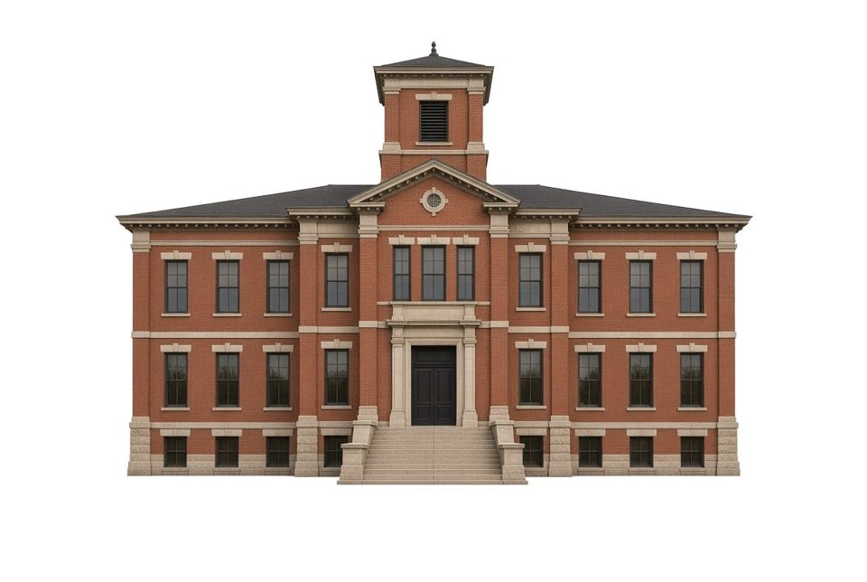 Illustration (not a photograph) of Watonwan County Courthouse, St. James